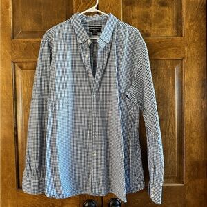 Claiborne 100% Cotton Slim Fit Men's Plaid Button Down Shirt - Size XXL
